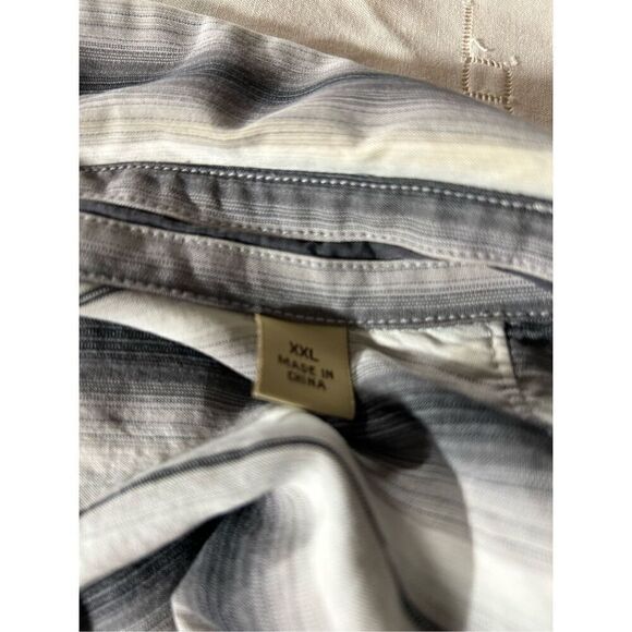 Tommy Bahama 100% Tencel XXL Long Sleeve Grey Striped Shirt - Picture 5 of 6